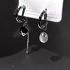 2023 koreanische Partei Schwarz und Weiß Anhänger Ohrringe Mädchen Charme Elegante Temperament Mädchen Party Ohrringe Vielseitige Ornamente