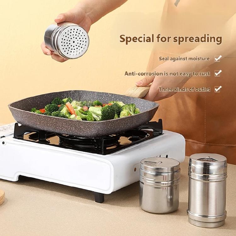 3Pieces Nonrust Steel Spices Bottles Assortment Superior Materials Diverse Size Stylish Look Hassle Release Maintenance for Food Preparation