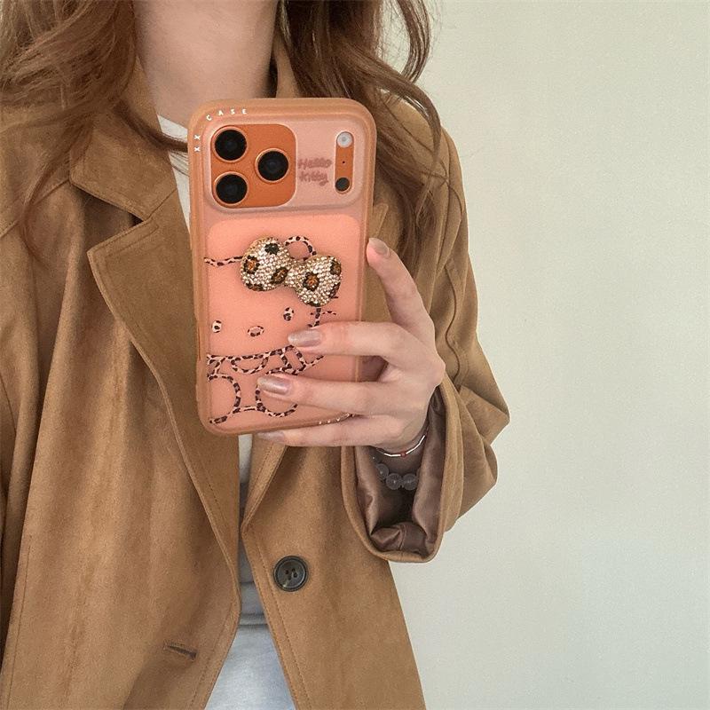 Πικάντικη Γάτα Λεοπάρ Θήκη Κινητού Hello Kitty για iPhone 17/16 Pro Max/15/14