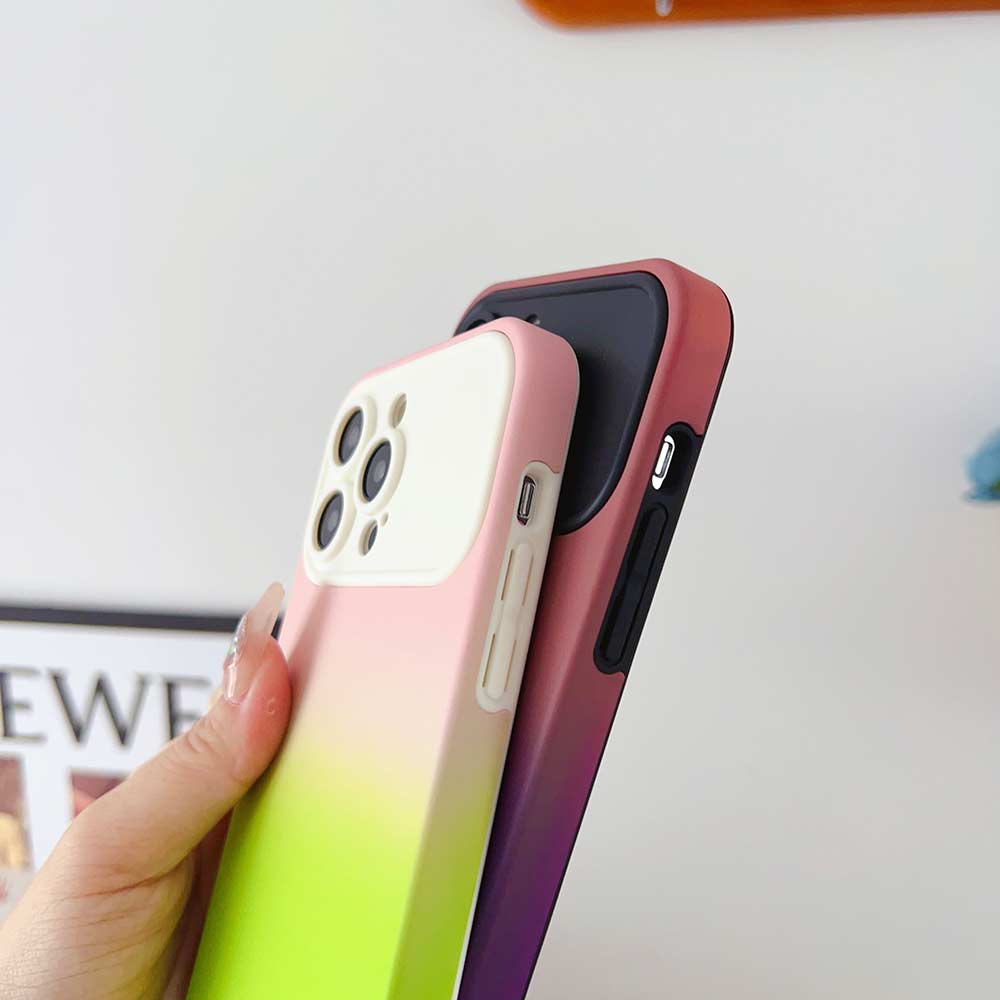 Gradient Camera Protection Phone Case For Iphone 14 13 12 11 Pro Max 14pro Shockproof Matte Soft Silicone Cover For Iphone 14