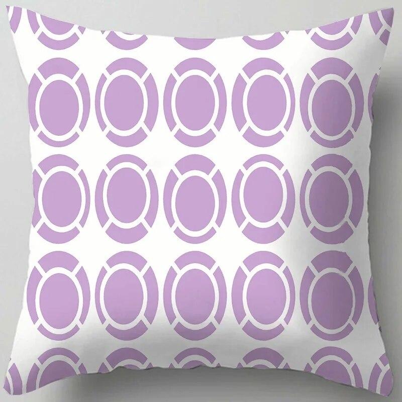 Noon Home Bedroom Decoration Rest Cushion Pillow Cover Geometric Light Luxury Digital Print Sofa Cushion Cover