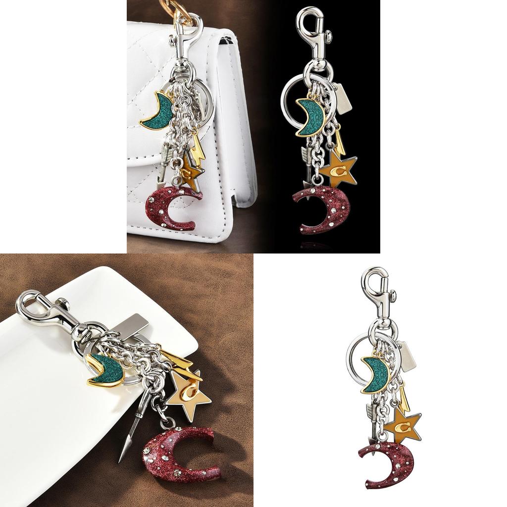 Zodiac Star Moon Letter Keychain For Women With Zinc Alloy Car Bag Decor