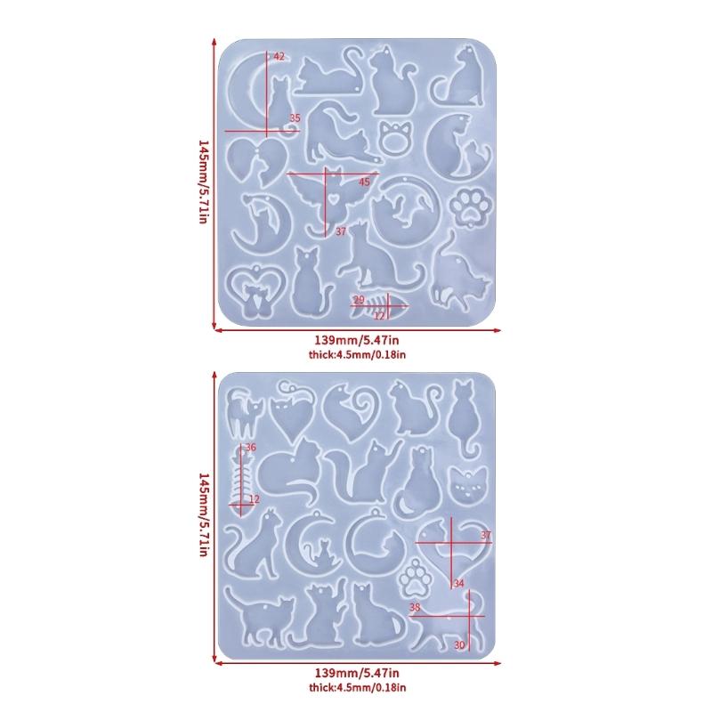 Creative Pendant Molds Earrings Silicone Mold Cats Shape Daily Wear Jewelry Molds Silicone Texture for Jewelry Making