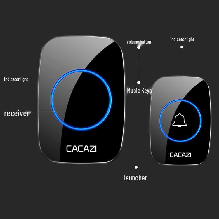 Waterproof Wireless Doorbell: Battery & DC Powered with 3 Transmitters & 3 Receivers, Plug-Free for Home Use