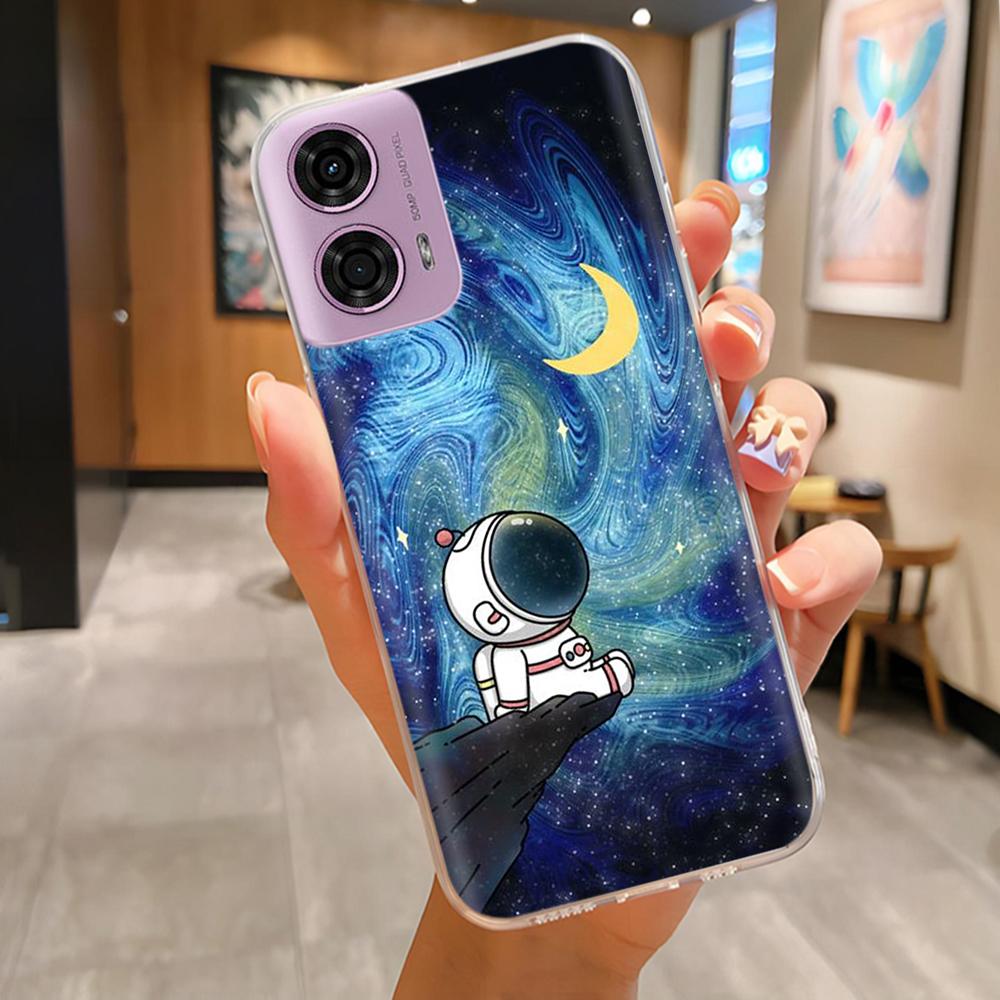 For Moto G24 Phone Case Lovely Panda Patterns Soft TPU Clear Silicone Bumper For Motorola G04 MotoG24 Cover Fundas For Moto E14