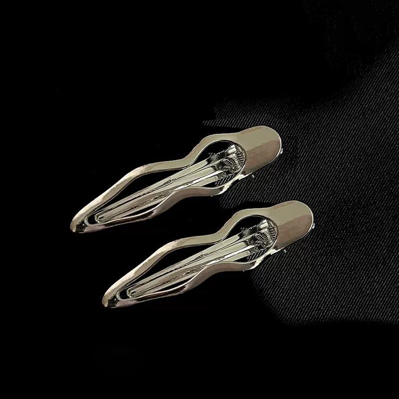 Metallwellen-Haarspangen Spezialdesign Kalter Wind Ins Clip Pony-Clip Entenschnabel-Clip Seitenclip Haarnadel Kopfschmuck Weiblich KTY