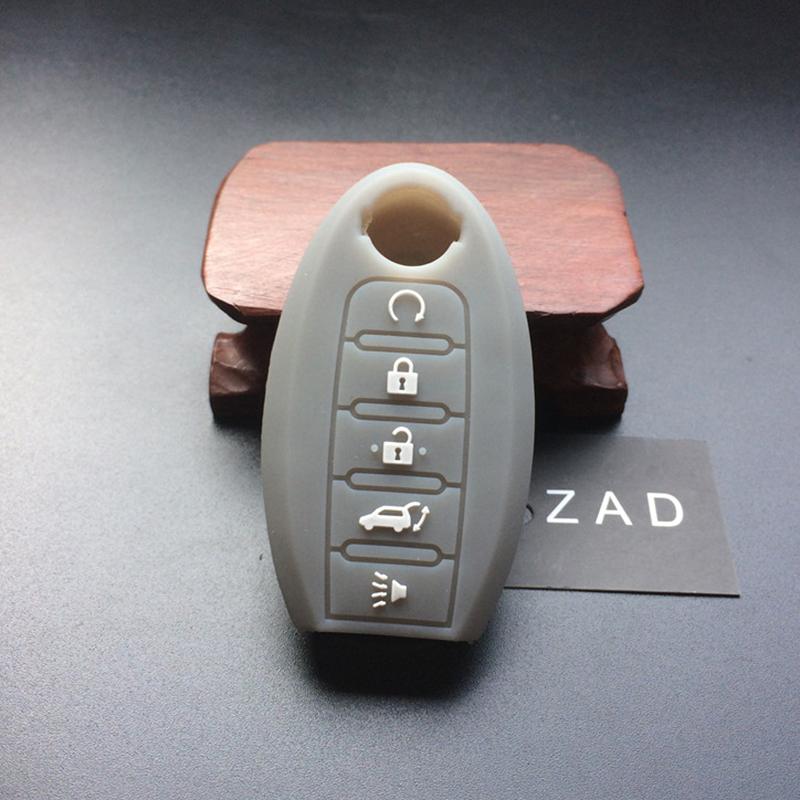 ZAD Silicone rubber car Key Case cover For Nissan Altima pathfinder juke x-trail 5 buttons key