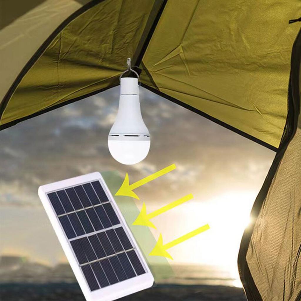 New Waterproof, Portable, and Bright 6000K LED Solar Hanging Light Bulb - Ideal for Hiking, Fishing, and Emergencies - Outdoor S