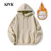 Herren Weinrot Plus Samt Kapuzenpullover - Lässige Lockere Herbst/Winter Oberbekleidung