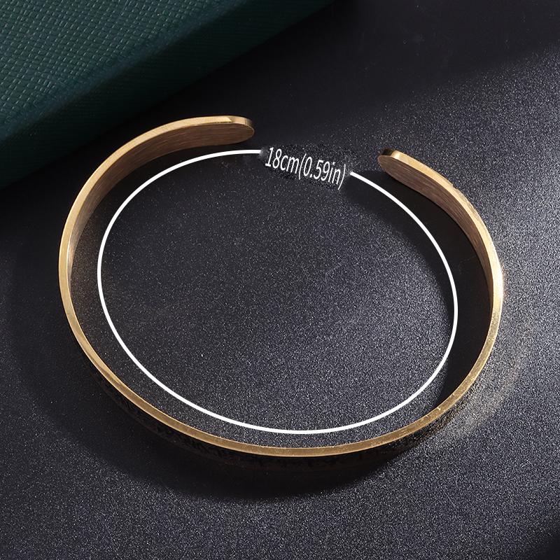 Islamic Ayatul Kursi Quran Verse Open Bangles Muslim Stainless Steel Men\'s Cuff Bracelet Arabic Calligraphy Allah Allah Jewelry