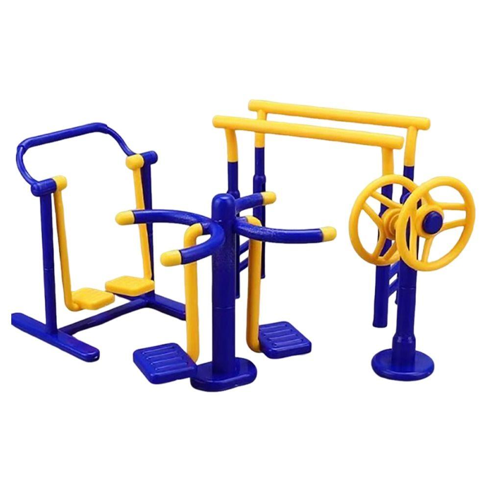 3PCS/Set Kunststoff Outdoor Sport Modell Gelb&Blau Maßstab Fitnessstudio Zubehör Mini Sandtisch Modell Geschenk