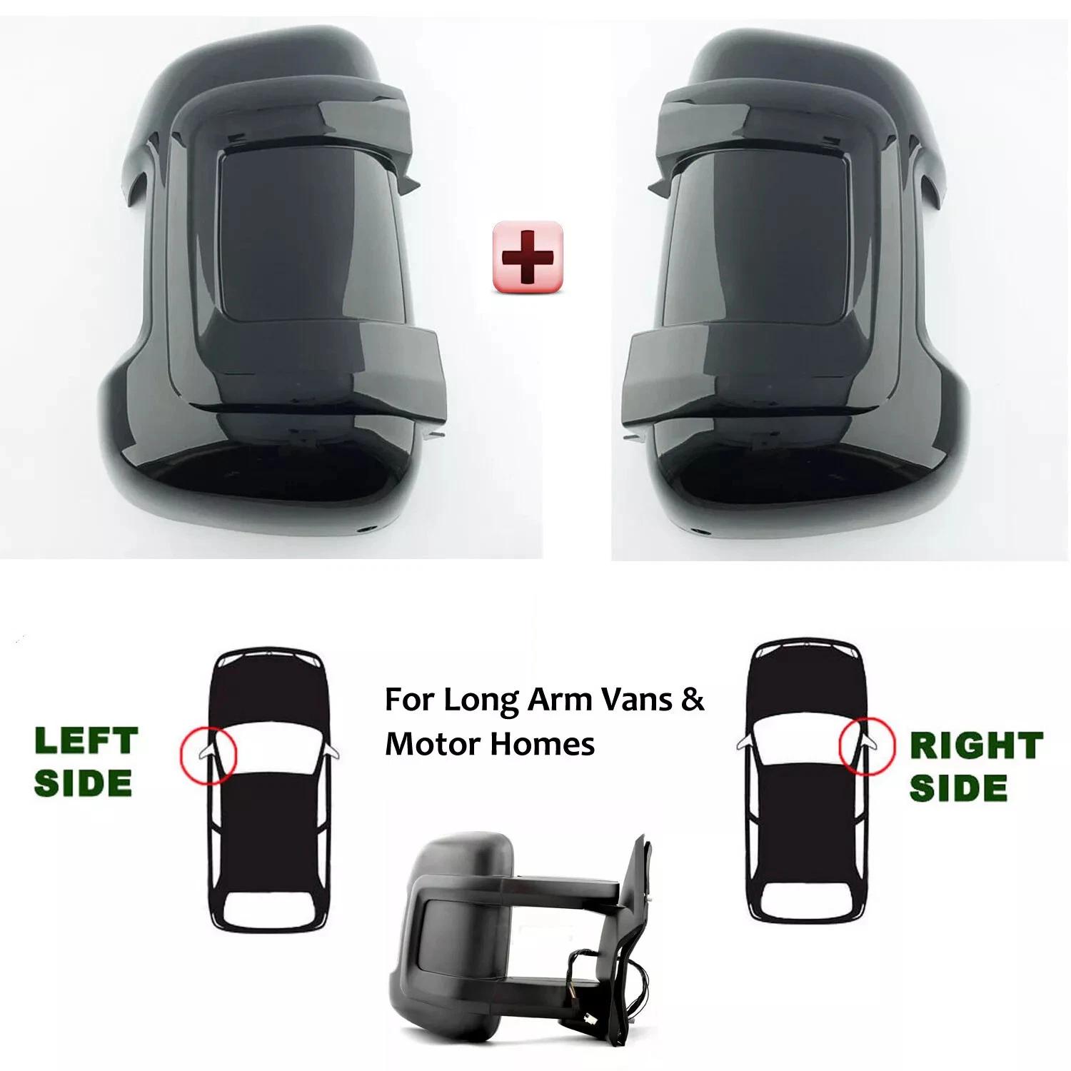 

Motorhome Mirror Protectors Guards Rearview Mirror Shell Caps For Fiat Ducato Peugeot Boxer Relay Long Arm Pair чорний