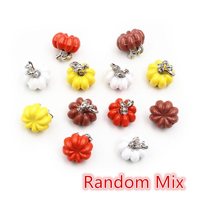 10pcs/lot 10x11mm 3D Enamel Pumpkin Charms Pendant DIY Jewelry Making Findings Supplies for Necklace