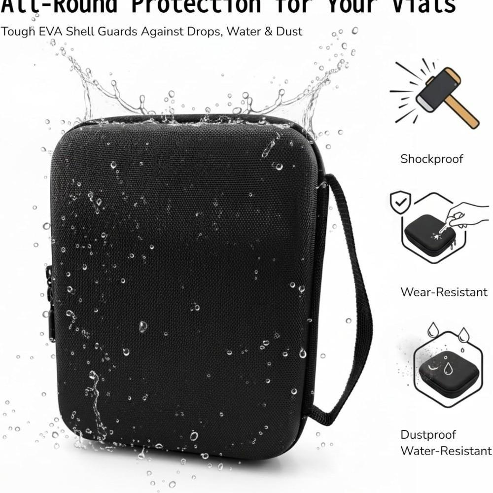 Handheld Insulin Vial Storage Case 30 Slots Medicine Organizer Box  For Home Travel