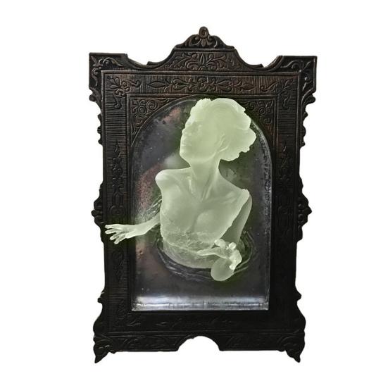 

Зеркальная настенная скульптура призрака, богиня-призрак в зеркале, настенная табличка, украшение в готическом стиле для домашнего декора на Хэллоуин Womens