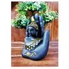 Black Palm Gautam Buddha Statue for Home Decoration Hand Buddha Statue for Living Room Garden Budh Showpiece