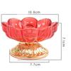 Crystal Glazed Lotus Shaped Fruit Plate Serving Colorful Household Restaurant Supplies Indoor Buddha Ornaments Tribute Plate 1Pc