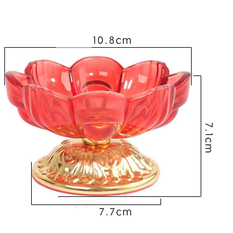 Crystal Glazed Lotus Shaped Fruit Plate Serving Colorful Household Restaurant Supplies Indoor Buddha Ornaments Tribute Plate 1Pc