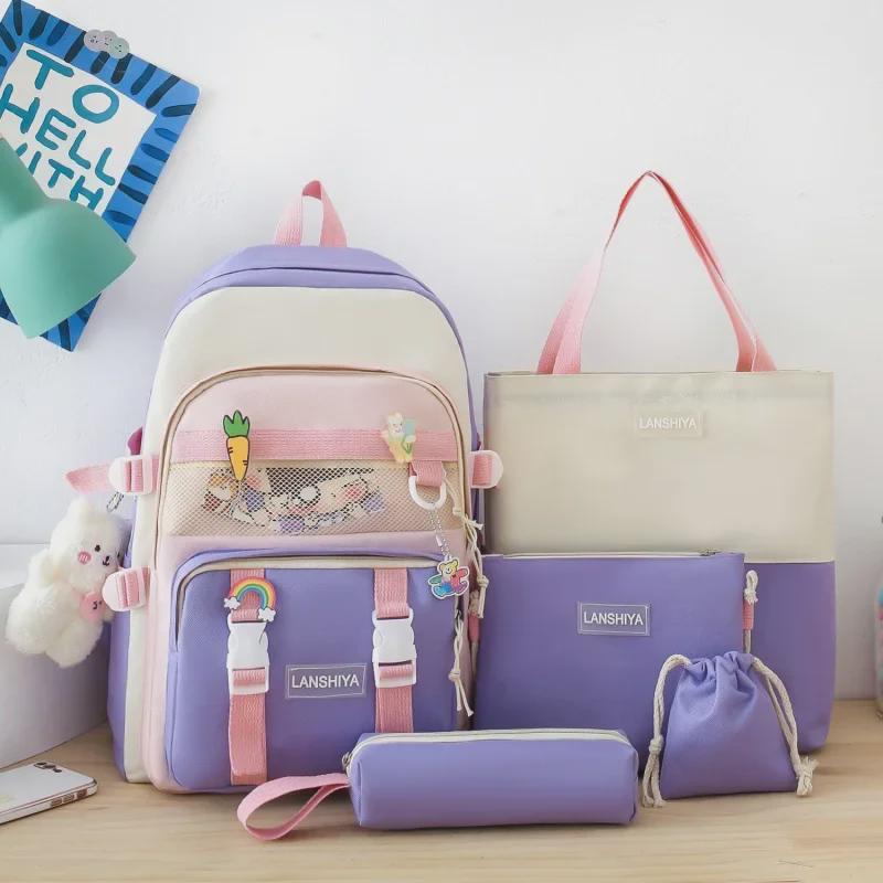 Uroczy Wodoodporny Zestaw Plecaka dla Dzieci, Klasy 3-6: 5-częściowy lekki tornister szkolny