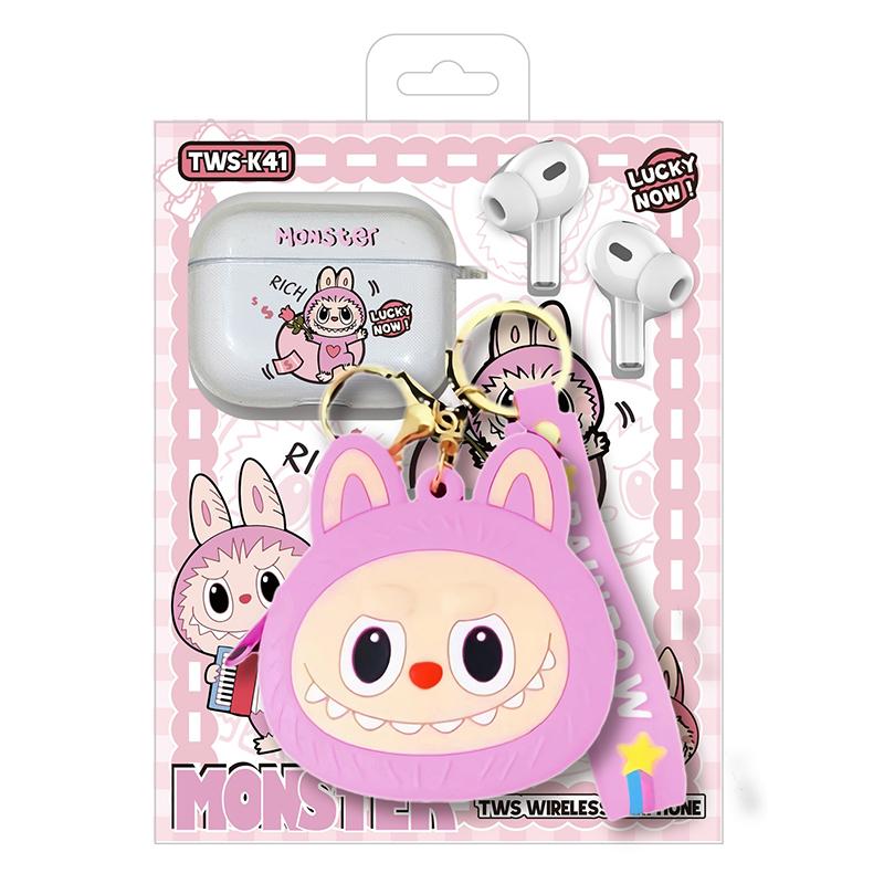 

Беспроводные Bluetooth-наушники Labubu с милым мультяшным чехлом для iPhone, для Samsung, Huawei, Xiaomi TWS-гарнитура, наушники-вкладыши
