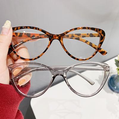 Yeni Retro Kedi Gözü Lens Çerçevesi Moda Anti Mavi Işık Gözlük Trendi Düz Işık Gözlük Kadın Basit ve Kişiselleştirilmiş Moda Gözlük
