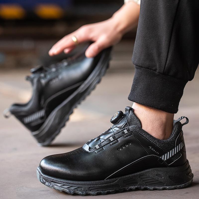 Rotating Button Safety Shoes Men Steel Toe Sneaker Puncture Proof Work Safety Boots Protective Shoes Fashion Waterproof Boots