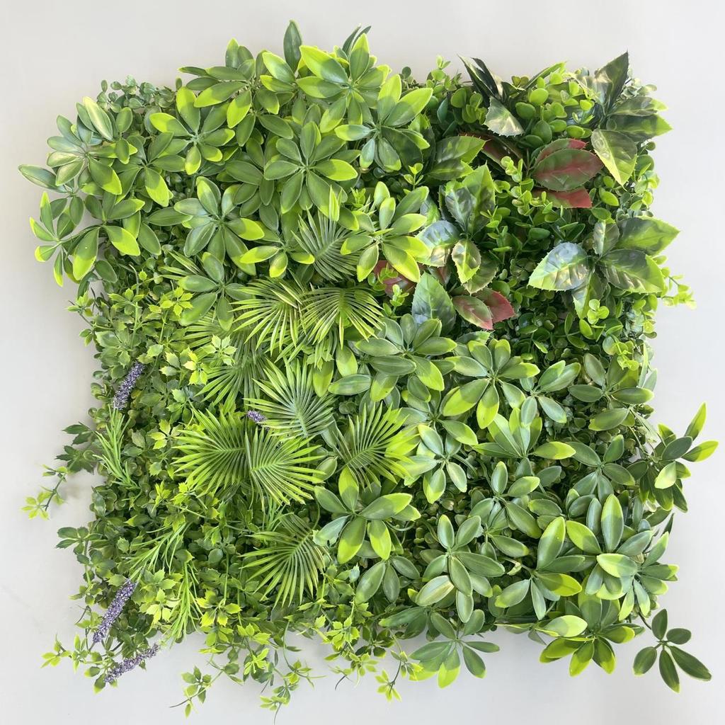 50×50cm Artificial Green Plant Wall - Plastic Vertical Garden, Fake Flower Wall, Synthetic Turf Background