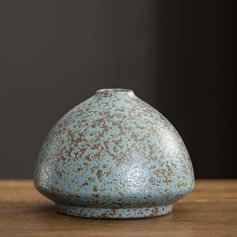 

Japanese-style Small Vase Simple Arrangement of Dried Flowers Fake Flowers Tea Table Decoration Thick Ceramic Flower Device