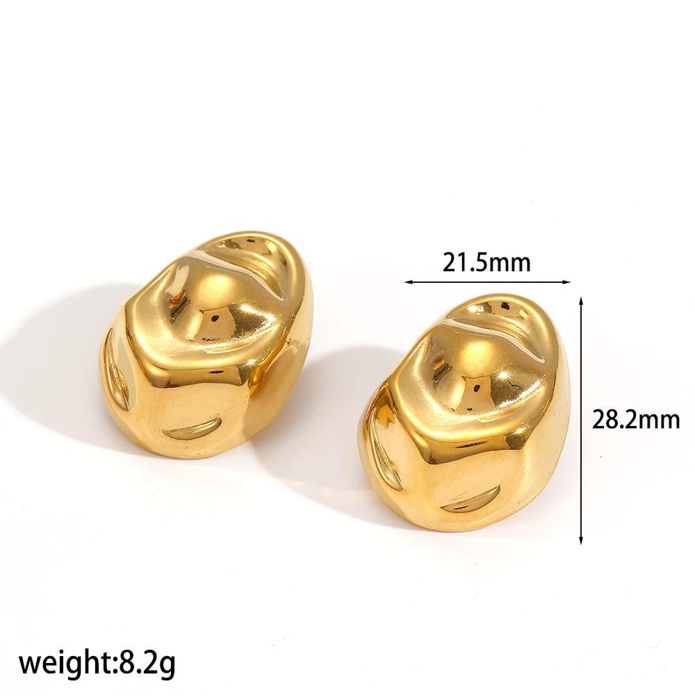 Stainless Steel Geometric Earrings For Women With Wrinkled Style For Fashion Casual Wear