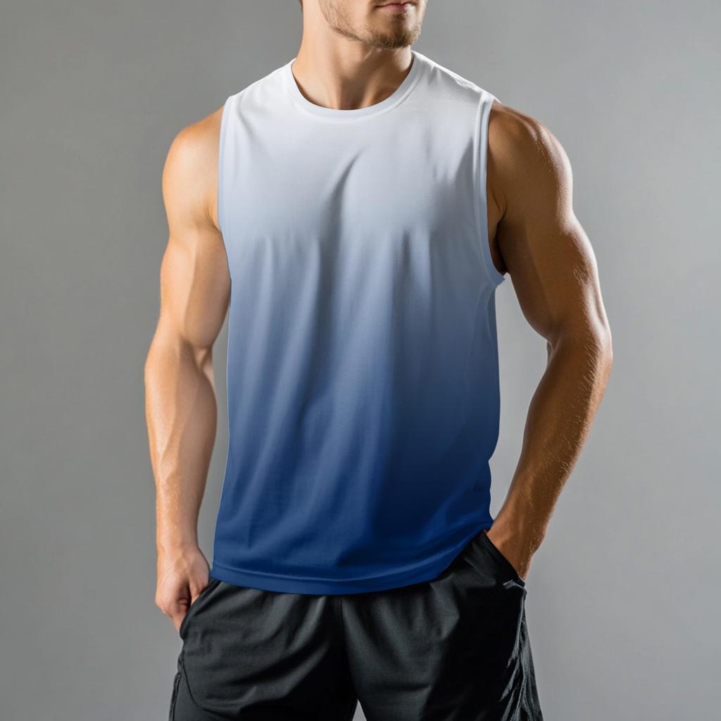 Ärmelloses Herren-Sport-Casual-Weste mit Farbverlauf-Print