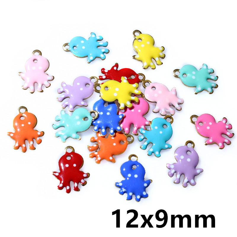 20pcs Random Mix Cute Stainless Steel Enamel Charms Pendant Fish Starfish Flower Evil Eyes DIY Jewelry Making Accessories