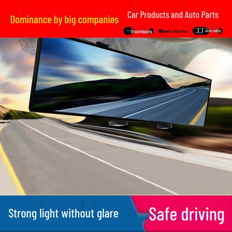 

Universal Anti-Glare Blue Wide-Angle Rearview Mirror for Cars