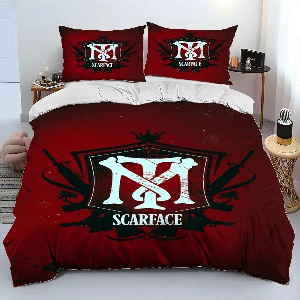 Juego de Ropa de Cama Tony de la Película Scarface Para Dormitorio Suave Moderno Colchas Cómodo Funda Nórdica Infantil Funda de Colcha y Funda de Almohada