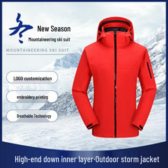 Men's High-End Winter Windproof 3-in-1 Down Mountaineering Suit