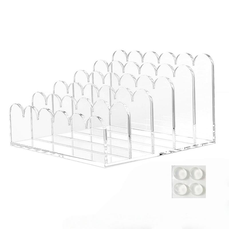 

A95I-Clear Acrylic Mail Organizer File Sorters For Desk Laddered Desktop Vertical Holder Desk Organizer Workspace Organizer прозорий