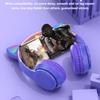 Cute Cat Ear Bluetooth Compatible Headset With Led Wireless Headset Children Girls Stereo Folding Sports Headset With Microphone