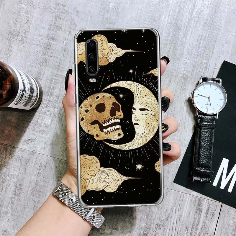 

Забавный чехол для телефона с изображением солнца и луны для Huawei P30 P40 P20 P10 P50 Mate 20 10 30 40 Lite Pro Plus с принтом, чехол в виде ракушки Huawei Mate 40 Pro