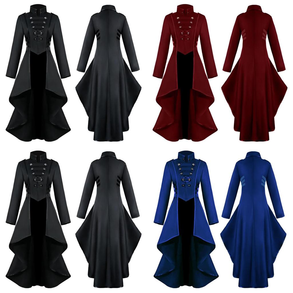 Elegant Women Vintage Medieval Tuxedo Gothic Tailcoat Perfect For Cosplay Costume
