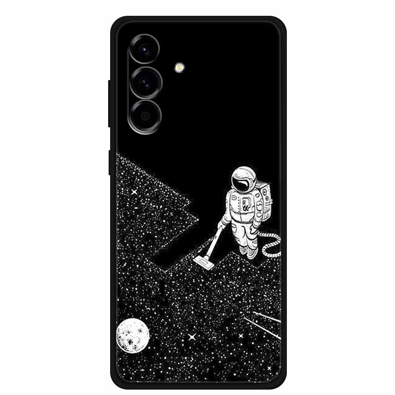 For Samsung Galaxy S25 FE 5G Case Soft Silicone TPU Black Phone Cover For Galaxy S25 FE 5G Protective Cartoon Bumper Coque S25FE