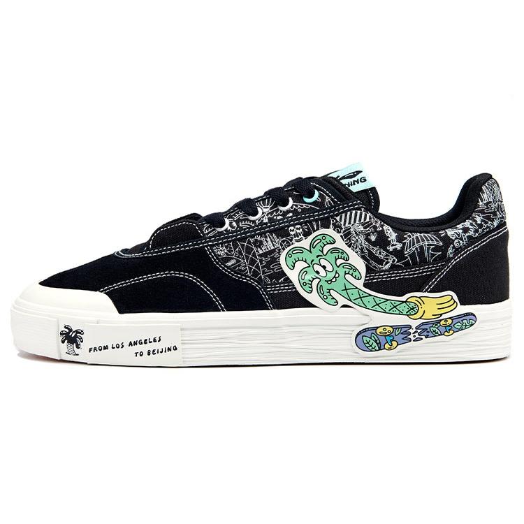 (WMNS) Li-Ning x Steven Harrington Hand-Plant Shoes Black Green Women s AECR070-2 EU 35