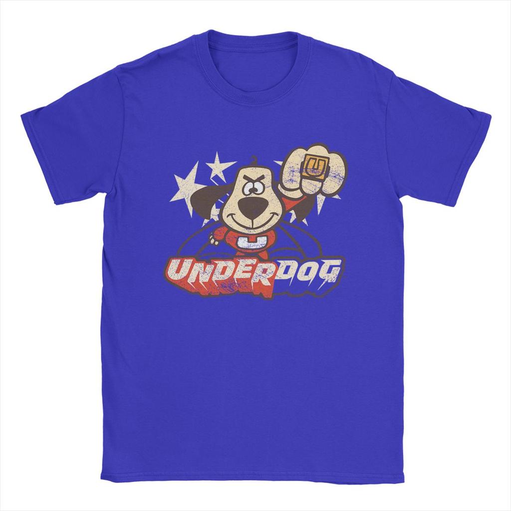 Vintage Underdog Flying Logo T-Shirt Men Crew Neck Cotton T Shirts Short Sleeve Tee Shirt Summer Clothing