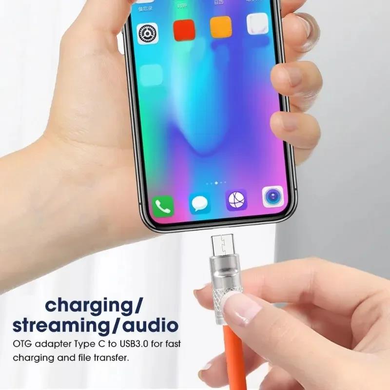 120W 6A Super Fast Charge PD Type C Liquid Silicone Cable 1 Meter Usb Cable USB To USB C Charger Cable For Samsung Xiaomi Huawei