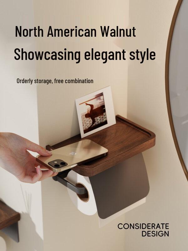 LIEI Walnut Bathroom Toilet Paper Holder