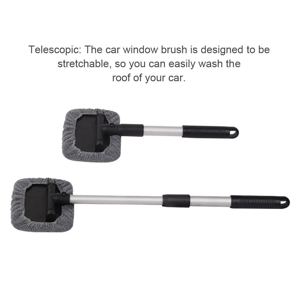 Alloy Rod Auto Windshield Brush Portable Reusable Washable Triangular Replacement Microfiber Cleaning Tool Accessories