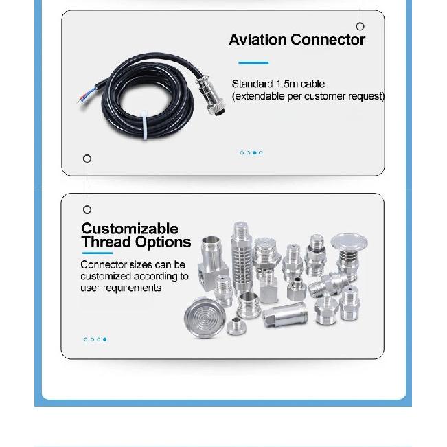 YBS80A Digital Pressure Gauge Pressure Transmitter 4-20mA RS485 M20x1.5 for Water Pump Hydraulic Level Monitoring