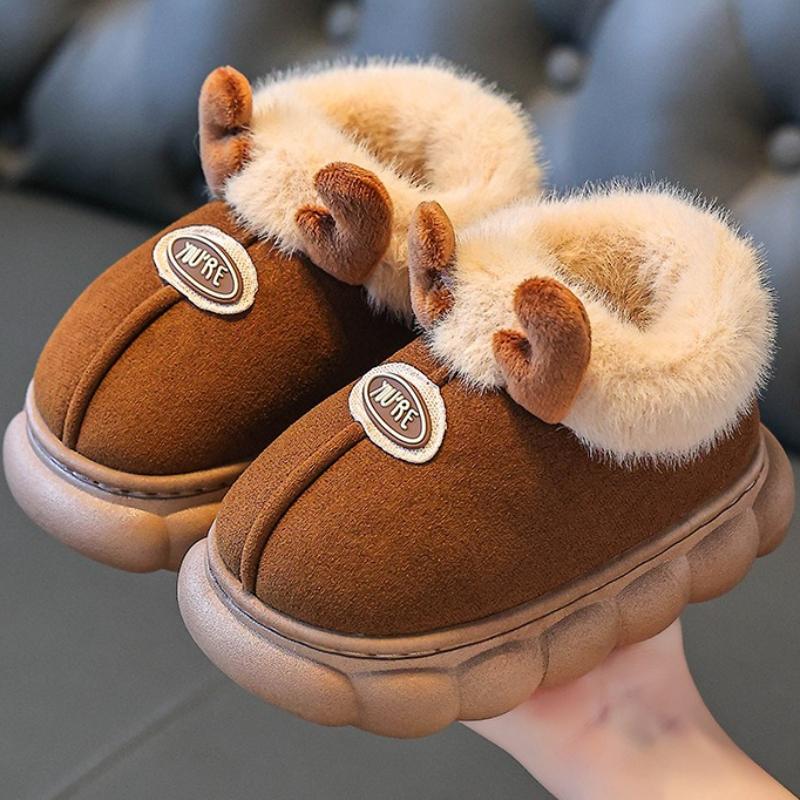 Home Cotton SlippersWinter New Anti Slip Child Warm Shoe Casual Child Indoor Outdoor Hairy Versatile Cotton Shoe