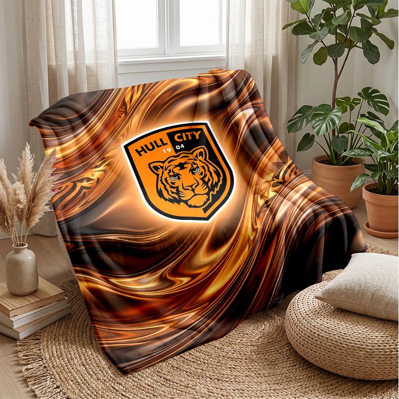 Hull City Football Print Flannel Blanket, Soft Warm Lightweight Throw Blanket for Sofa Bed Camping