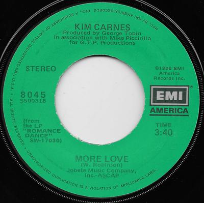 7-Zoll-Schallplatte KIM CARNES - More Love 8045 EMI America 1980 US Pop Gebraucht