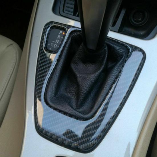 For BMW 3 Series E90 E92 2005-2012 Carbon Fiber Gear Shift Box Panel Trim Cover