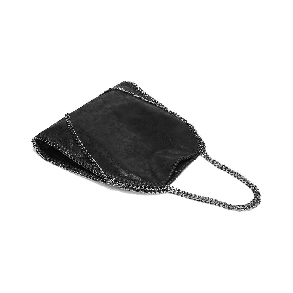 Womens Handbags Soft Leather Fashion Designer Top-handle Casual Pocket Ladies Tote Portable Chain Large Shoulder Bags Black